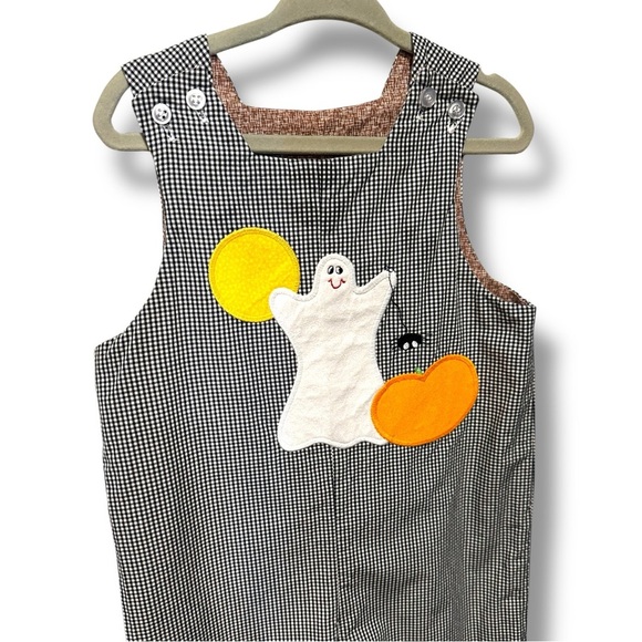 Brown Corduroy Overalls with Red Rainbow Patch - Picture 3 of 8